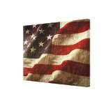 American Flag Carved in Stone Canvas Print