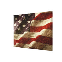 American Flag Carved in Stone Canvas Print