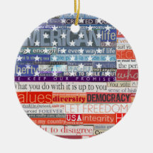 American Flag Christmas Tree Ornaments