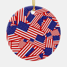 American Flag Collage Ornament