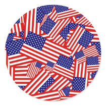 American Flag Collage Round Stickers