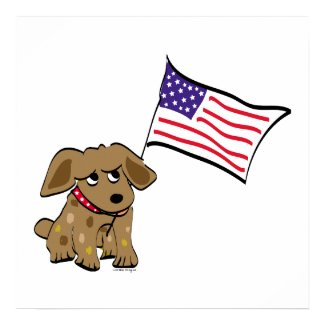 American Flag Dog Poster print