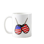 American Flag Dog Tags Coffee Mugs