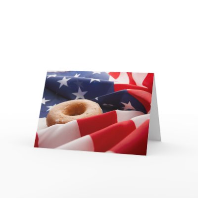American Flag & Donut Greeting Card by HolidayBug