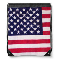 American Flag  Drawstring Backpack