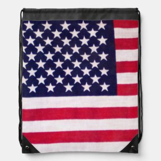 American Flag Drawstring Backpack