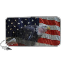 American Flag Eagle Doodle Travel Speaker