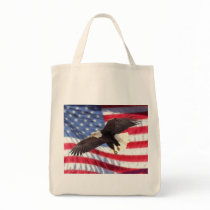 American Flag & Eagle Grocery Tote Tote Bag