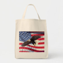American Flag & Eagle Grocery Tote Tote Bag