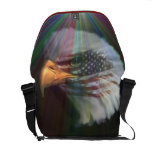 American Flag Eagle Rickshaw Messenger Bag