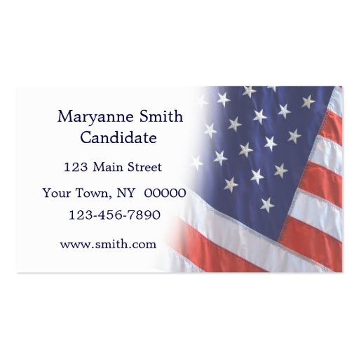 American Flag Fade Business Card (front side)