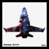 American Flag-Fighter Jet wall decals