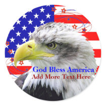American Flag God Bless America Eagle Stickers