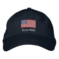 American Flag Hat with Modifiable Troop # below embroidered hats by superrox American Flag Hat with Modifiable Troop # below embroidered hats