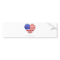 American Flag Heart Bumper Stickers