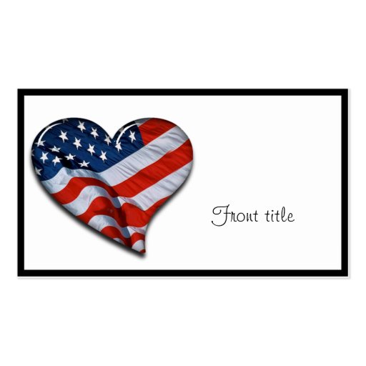 American Flag Heart Business Card Template