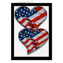 American Flag Heart Cards