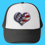American Flag Heart hats