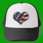American Flag Heart hats