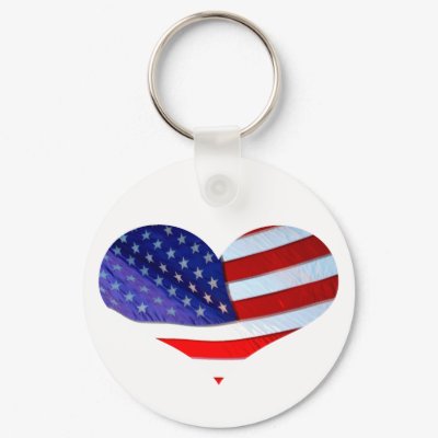 American Flag Heart Keychain by thehatch