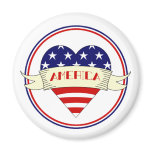American Flag Heart Magnet