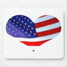 American Flag Heart Mousepad