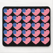 American Flag Heart Mousepads