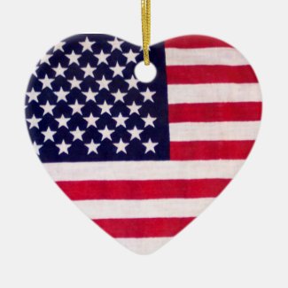 American flag heart ornament