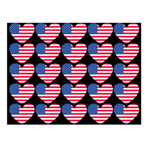 American Flag Heart Postcards
