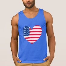 American Flag Heart T Shirt
