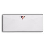 American Flag In A Heart Envelope
