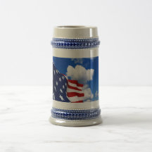 American Flag in blue skies Coffee Mugs