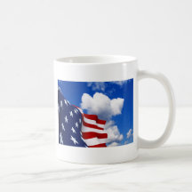 American Flag in blue skies Coffee Mugs