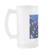 American Flag in blue skies Mug