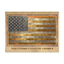 American Flag In Gold Leaf Postcard