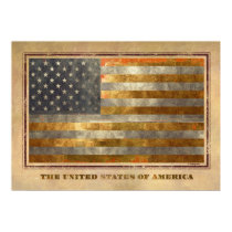 American Flag In Gold Leaf posters by artogram American Flag In Gold Leaf posters