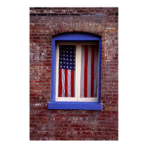 American flag in window posters