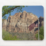 American Flag in Zion National Park Mousepad
