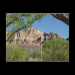 American Flag in Zion National Park Postcard