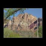 American Flag in Zion National Park Postcard