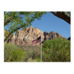 American Flag in Zion National Park Postcard