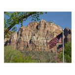 American Flag in Zion National Park Postcard