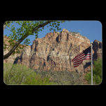 American Flag in Zion National Park Premium Magnet