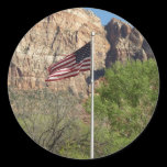 American Flag in Zion National Park Sticker