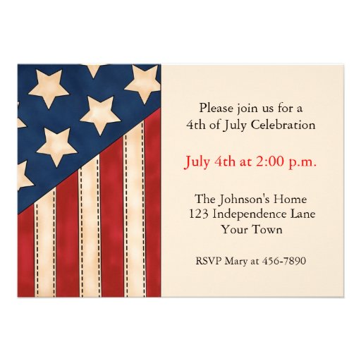 American Flag Invitation (front side)