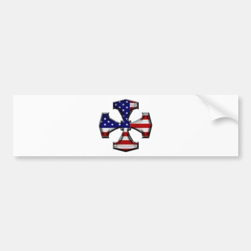 American Flag Iron Cross Bumper Sticker Zazzle
