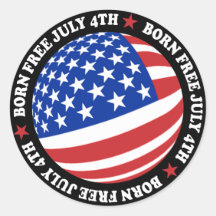 American Flag July 4th Sticker