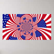 American Flag Kaleidoscope poster