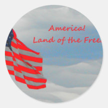 American Flag Land of the Free Sticker