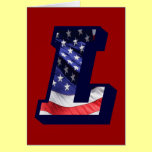 American Flag Letter "L" cards